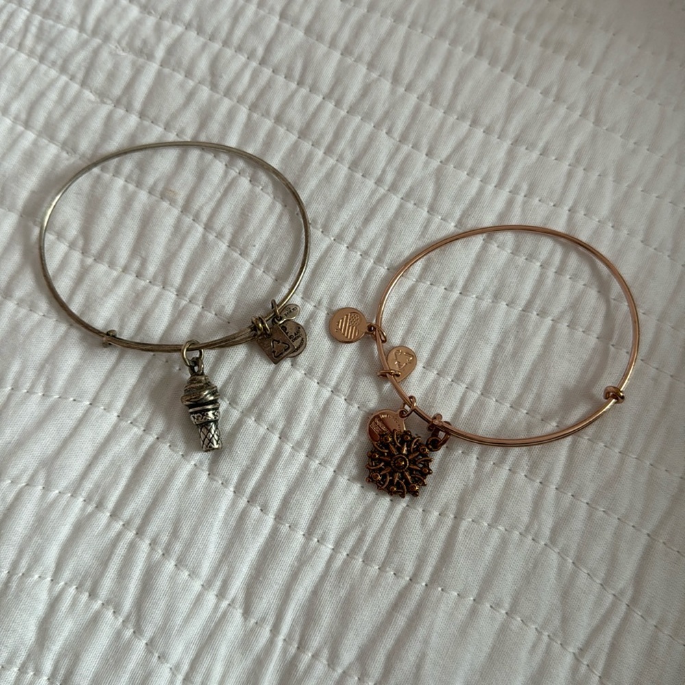 Set of 2 Alex and Ani bracelet (compass and Icecream)